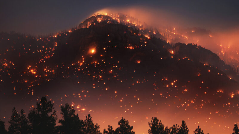 Wildfire on a mountain