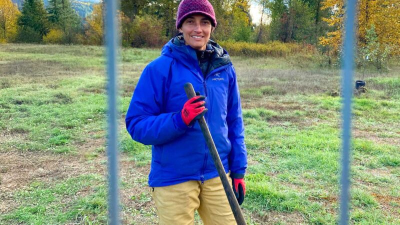 Naheed Henderson on her homestead in British Columbia.